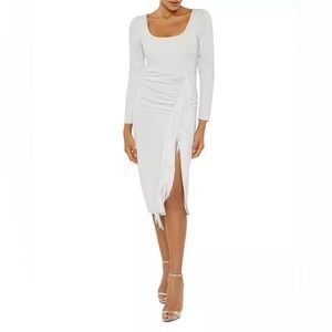 Nwt $238 Likely Charlie Elegant White Long-Sleeve Dress